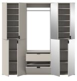 Garderobe Set Line-Up in Kaschmir Garderobenschrank mit Spiegel 183 x 193 cm