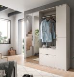 Garderobe Set Line-Up in Kaschmir Garderobenschrank mit Spiegel 152 x 193 cm