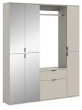 Garderobe Set Line-Up in Kaschmir Garderobenschrank mit Spiegel 152 x 193 cm