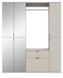 Garderobe Set Line-Up in Kaschmir Garderobenschrank mit Spiegel 152 x 193 cm