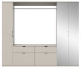 Garderobe Set Line-Up in Kaschmir Garderobenschrank mit Spiegel 212 x 193 cm