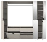 Garderobe Set Line-Up in Kaschmir Garderobenschrank mit Spiegel 212 x 193 cm