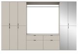 Garderobe Set Line-Up in Kaschmir Garderobenschrank mit Spiegel 273 x 193 cm