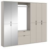 Garderobe Set Line-Up in Kaschmir Garderobenschrank mit Spiegel 213 x 193 cm
