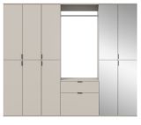 Garderobe Set Line-Up in Kaschmir Garderobenschrank mit Spiegel 213 x 193 cm