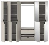 Garderobe Set Line-Up in Kaschmir Garderobenschrank mit Spiegel 213 x 193 cm