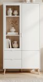 Vitrine Runa in wei� matt Vitrinenschrank skandinavisch 92 x 191 cm