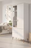 Vitrine Runa in wei� matt Vitrinenschrank skandinavisch 92 x 191 cm