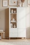 Vitrine Runa in wei� matt Vitrinenschrank skandinavisch 92 x 191 cm