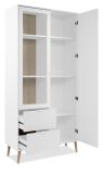 Vitrine Runa in wei� matt Vitrinenschrank skandinavisch 92 x 191 cm