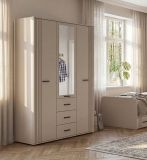 Kleiderschrank Jolly in Kaschmir  Kinder-/Jugendzimmer Dreht�renschrank 3-t�rig mit Spiegel 135 x 190 cm