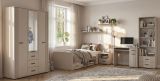 Kleiderschrank Jolly in Kaschmir  Kinder-/Jugendzimmer Dreht�renschrank 3-t�rig mit Spiegel 135 x 190 cm