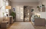Kleiderschrank Jolly in Kaschmir Kinder-/Jugendzimmer Dreht�renschrank 2-t�rig mit Spiegel 90 x 190 cm