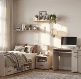 Wandboard Set Jolly in Kaschmir Kinder-/Jugendzimmer Wandregal 2-teilig, 100-120 x 20 cm