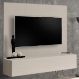TV-Lowboard Set Option in Kaschmir, Flat-TV Unterschrank h�ngend mit Wandpaneel 160 cm