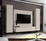 Wohnwand Option in Kaschmir Schrankwand 4-teilig h�ngend mit Push-To-Open, 260 x 170 cm