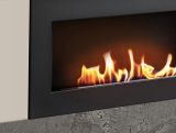 Wohnwand Option in Kaschmir Schrankwand 4-teilig h�ngend mit Ethanol Kamin und LED, 260 x 170 cm