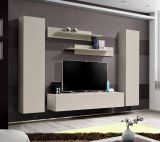 Wohnwand Option in Kaschmir Schrankwand 5-teilig h�ngend mit Push-To-Open, 260 x 170 cm