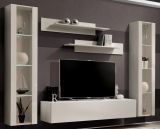 Wohnwand Option in Kaschmir Schrankwand 5-teilig h�ngend mit LED und Push-To-Open, 260 x 170 cm