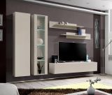 Wohnwand Option in Kaschmir Schrankwand 5-teilig h�ngend inkl. LED und Push-To-Open, 260 cm