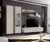 Wohnwand Option in Kaschmir Schrankwand 5-teilig h�ngend inkl. LED und Push-To-Open, 260 x 170 cm