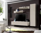 Wohnwand Option in Kaschmir Schrankwand 4-teilig h�ngend mit Push-To-Open, 210 x 170 cm