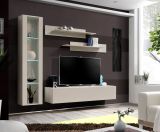 Wohnwand Option in Kaschmir Schrankwand 4-teilig h�ngend mit LED und Push-To-Open, 210 x 170 cm