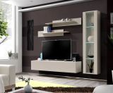 Wohnwand Option in Kaschmir Schrankwand 4-teilig h�ngend mit LED und Push-To-Open, 210 x 170 cm