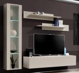 Wohnwand Option in Kaschmir Schrankwand 4-teilig h�ngend mit LED und Push-To-Open, 210 x 170 cm