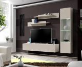 Wohnwand Option in Kaschmir Schrankwand 4-teilig h�ngend mit Push-To-Open, 210 x 170 cm