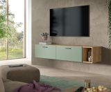 TV-Lowboard Onawa in Gr�n und Artisan Eiche TV Unterteil h�ngend / stehend 176 cm