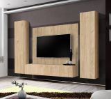 Wohnwand Option in Jackson Eiche Schrankwand 4-teilig h�ngend mit Push-To-Open, 260 x 170 cm