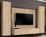 Wohnwand Option in Jackson Eiche Schrankwand 4-teilig h�ngend mit Push-To-Open, 260 x 170 cm