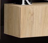 Wohnwand Option in Jackson Eiche Schrankwand 4-teilig h�ngend mit LED, 260 x 170 cm