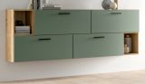Sideboard Onawa in Gr�n und Artisan Eiche Kommode h�ngend / stehend 176 cm, Soft-Close