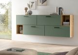 Sideboard Onawa in Gr�n und Artisan Eiche Kommode h�ngend / stehend 176 cm, Soft-Close