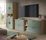 Sideboard Onawa in Gr�n und Artisan Eiche Kommode h�ngend / stehend 176 cm, Soft-Close