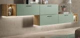 Sideboard Onawa in Gr�n und Artisan Eiche Stauraumschrank 277 cm, Soft-Close