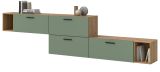 Sideboard Onawa in Gr�n und Artisan Eiche Stauraumschrank 277 cm, Soft-Close