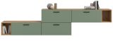 Sideboard Onawa in Gr�n und Artisan Eiche Stauraumschrank 277 cm, Soft-Close