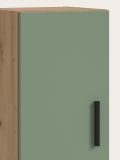 Wohnwand Onawa in Gr�n und Artisan Eiche Wohnkombination h�ngend / stehend 300 x 178 cm