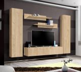 Wohnwand Option in Jackson Eiche Schrankwand 5-teilig h�ngend mit Push-To-Open, 260 x 170 cm
