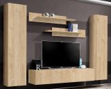 Wohnwand Option in Jackson Eiche Schrankwand 5-teilig h�ngend mit Push-To-Open, 260 x 170 cm