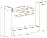 Wohnwand Option in Jackson Eiche Schrankwand 5-teilig h�ngend mit Push-To-Open, 260 x 170 cm