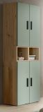 Stauraumschrank Onawa in Gr�n und Artisan Eiche Mehrzweckschrank 65 x 178 cm