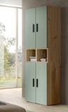 Stauraumschrank Onawa in Gr�n und Artisan Eiche Mehrzweckschrank 65 x 178 cm
