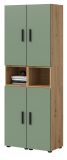 Stauraumschrank Onawa in Gr�n und Artisan Eiche Mehrzweckschrank 65 x 178 cm