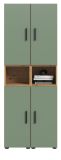 Stauraumschrank Onawa in Gr�n und Artisan Eiche Mehrzweckschrank 65 x 178 cm