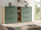 Sideboard Onawa in Gr�n und Artisan Eiche Kommode 176 cm, Soft-Close