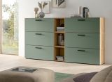 Sideboard Onawa in Gr�n und Artisan Eiche Kommode 176 cm, Soft-Close